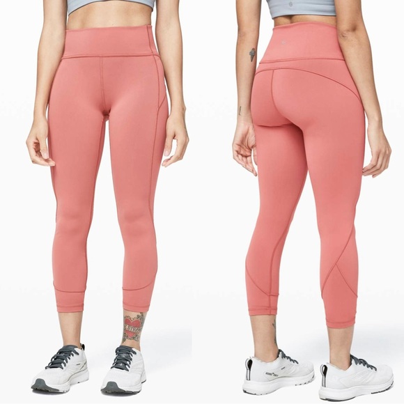 Lululemon In Movement Tight Leggings 25" Everlux Size 8 Rustic Coral Orange 7/8 - Picture 1 of 10
